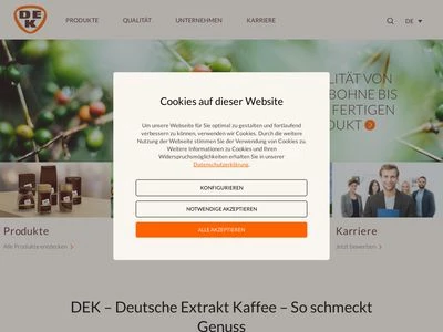 Website von Deutsche Extrakt Kaffee GmbH