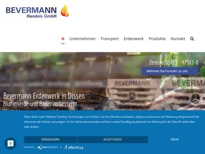 Website von Bevermann Handels GmbH