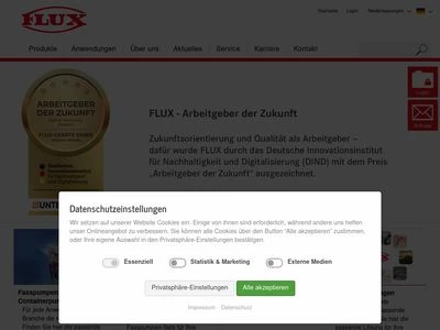 Website von FLUX-GERÄTE GMBH