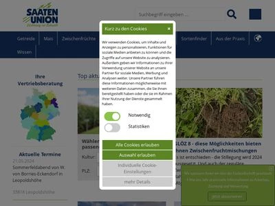 Website von SAATEN-UNION GmbH