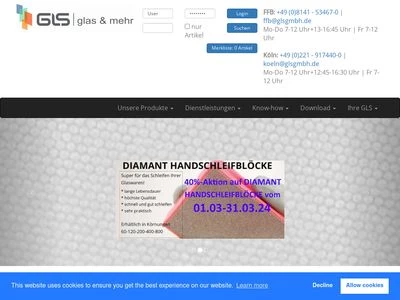 Website von GLS Spezial- & Farbglashandel GmbH
