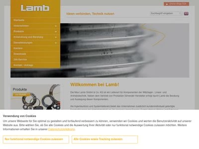 Website von Max Lamb GmbH und Co. KG