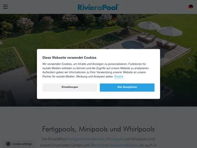 Website von RivieraPool Fertigschwimmbad GmbH