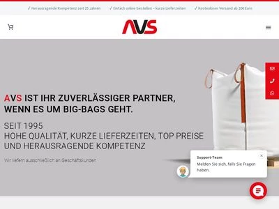 Website von AVS Ahlheim Verpackung und Service AG
