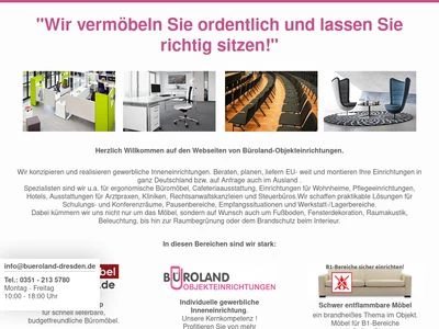 Website von Büroland Objekteinrichtungen Dresden GmbH