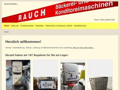 Website von Bäckereimaschinen Rauch GmbH