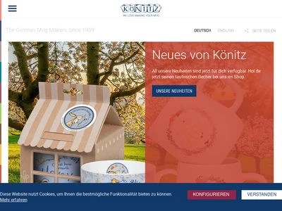 Website von Könitz Porzellan GmbH