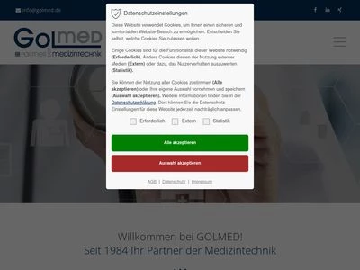 Website von GOLMED GmbH