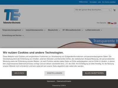 Website von Telemeter Electronic GmbH