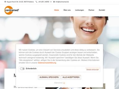 Website von Centramed Medizintechnik Handels GmbH & Co. KG