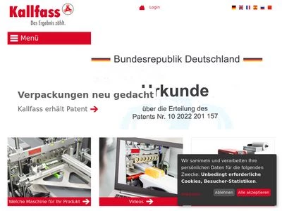 Website von KALLFASS Verpackungsmaschinen GmbH