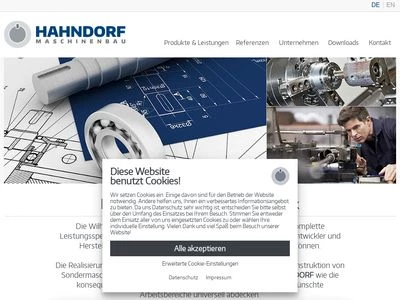 Website von Wilh. HAHNDORF Maschinenbau GmbH