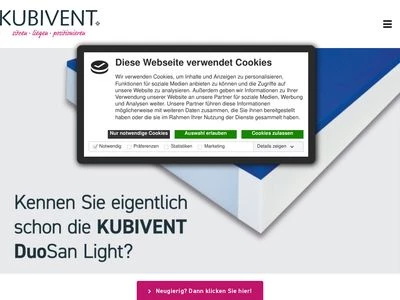 Website von KUBIVENT GmbH