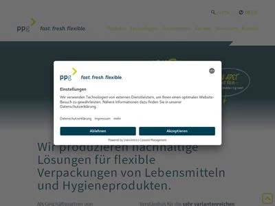 Website von ppg > holding GmbH