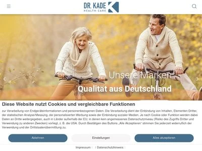 Website von DR. KADE Pharmazeutische Fabrik GmbH