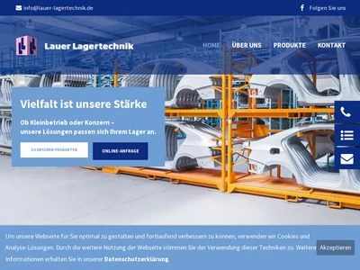 Website von Lauer Lagertechnik GmbH