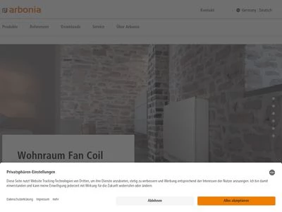 Website von Arbonia Riesa GmbH