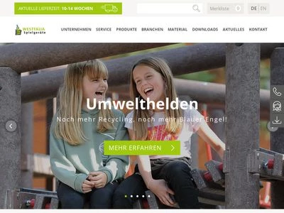 Website von Westfalia Spielgeräte GmbH
