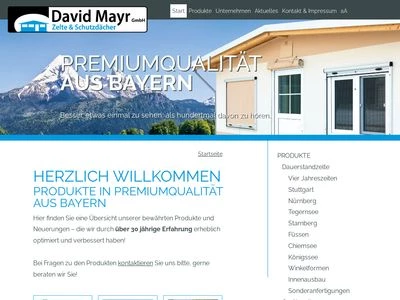 Website von Fa. David Mayr GmbH Zelte & Schutzdächer