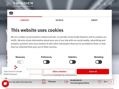 Website von Binder GmbH