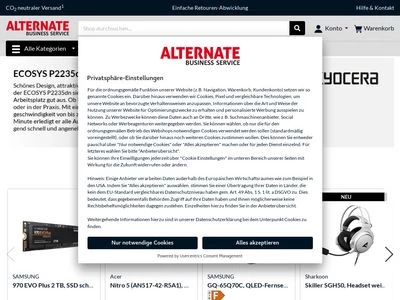 Website von ALTERNATE GmbH