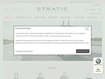 Website von Stratic Lederwaren - Jacob Bonifer GmbH