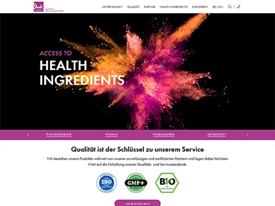 Website von Denk Ingredients GmbH