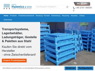 Website von Malewicz & Sohn GmbH & Co. KG