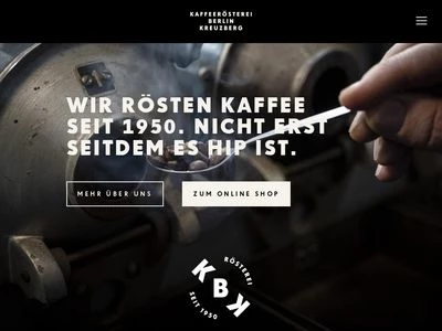 Website von KBK Kaffeerösterei Berlin Kreuzberg GmbH
