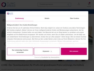 Website von CLINIC & JOB DRESS GmbH