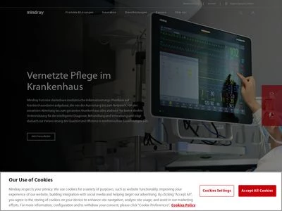 Website von Mindray Medical Germany GmbH