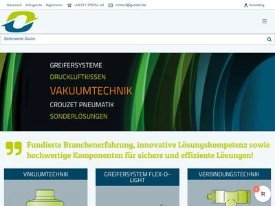 Website von guédon pneumatik & automation gmbh & co kg