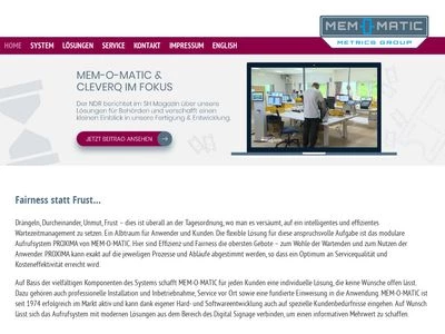 Website von MEM-O-MATIC GmbH