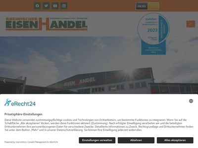 Website von Rheinischer Eisenhandel GmbH