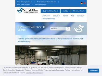 Website von Amann Werkzeugmaschinen GmbH