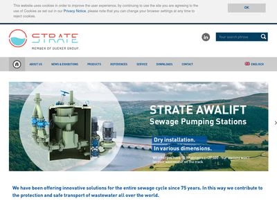 Website von STRATE - Technologie für Abwasser GmbH