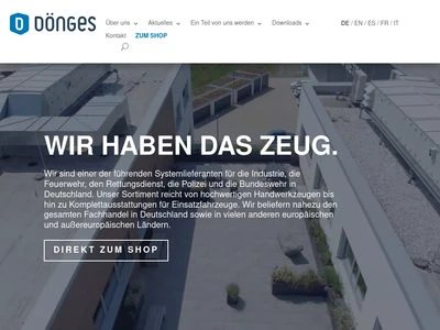 Website von Dönges GmbH & Co. KG