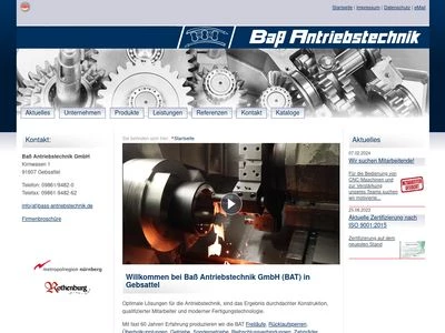 Website von Baß Antriebstechnik GmbH