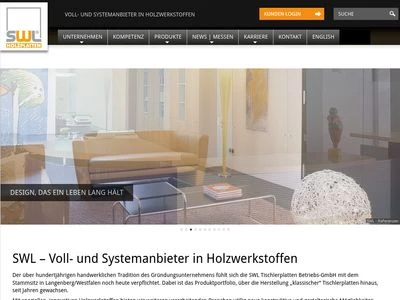 Website von SWL Tischlerplatten Betriebs-GmbH