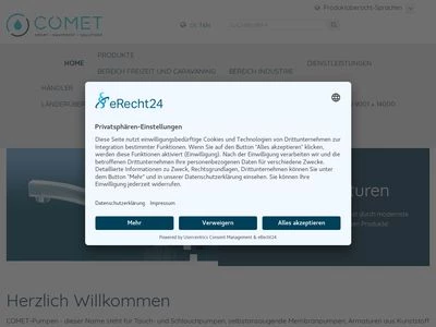 Website von COMET-Pumpen Systemtechnik GmbH & Co. KG