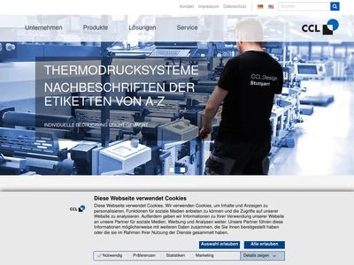 Website von CCL Design Stuttgart GmbH