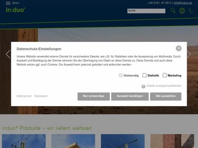 Website von induo Systemholztechnik GmbH