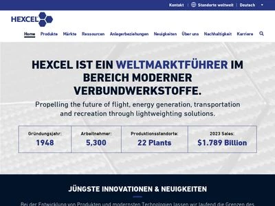 Website von Hexcel Composites GmbH