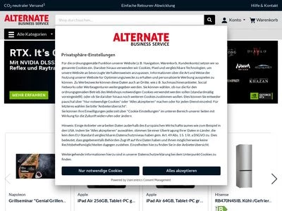 Website von ALTERNATE GmbH