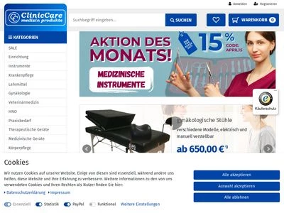 Website von ClinicCare GmbH