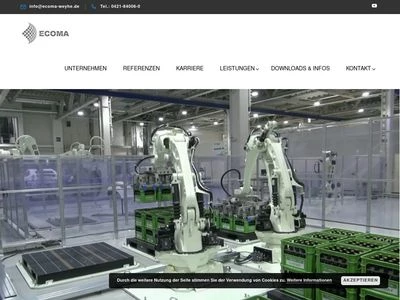 Website von ECOMA Maschinenbau GmbH
