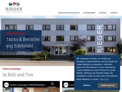 Website von RIEGER Behälterbau GmbH