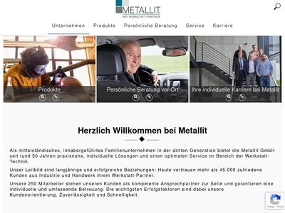 Website von Metallit GmbH