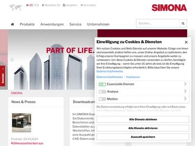 Website von SIMONA AG