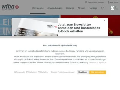 Website von Wiha Werkzeuge GmbH
